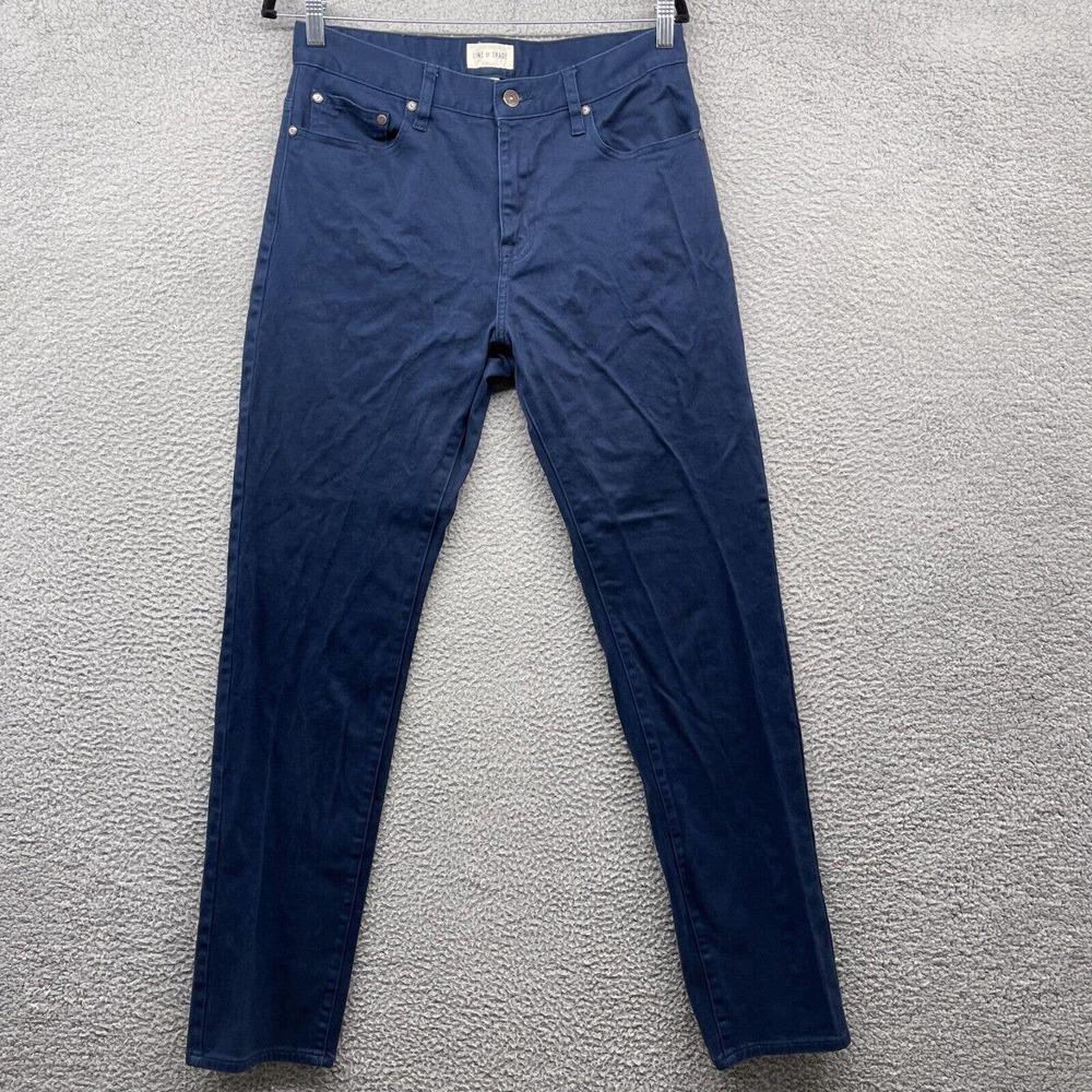 Line of Trade Mens Jeans Blue Denim Straight Mid Rise Zip Pockets Size 32X34